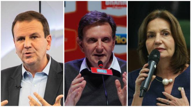 Eduardo Paes (DEM), Marcelo Crivella (Republicanos) e Martha Rocha (PDT) concorrem à prefeitura do Rio de Janeiro