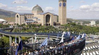 Os números impressionantes que marcam a arquitetura do Santuário de Aparecida Basília de Aparecida recebe mais de 12 milhões de fieis por ano. Foi construída a partir de 1947 com arquitetura monumental. Foto: Reprodução / Santuário de Aparecida