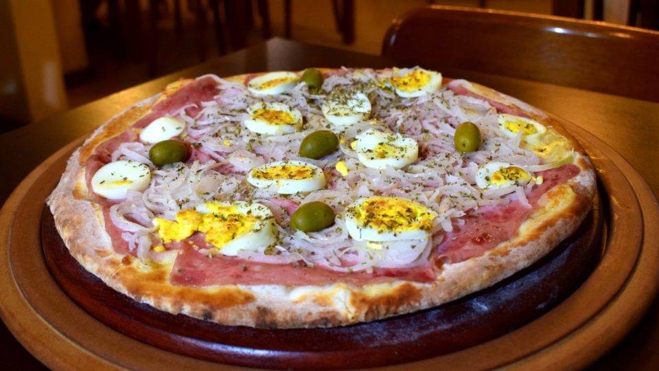 Pizza portuguesa de O Rei da Pizza.