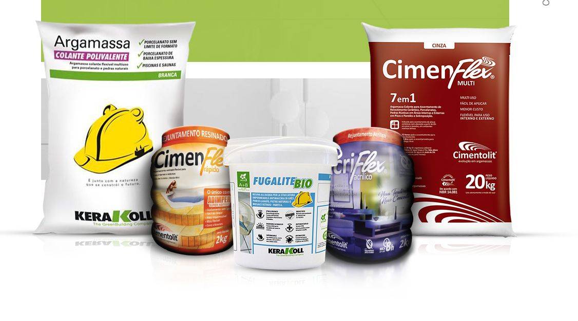 Produtos da Kerakoll, que inaugura fábrica no Paraná