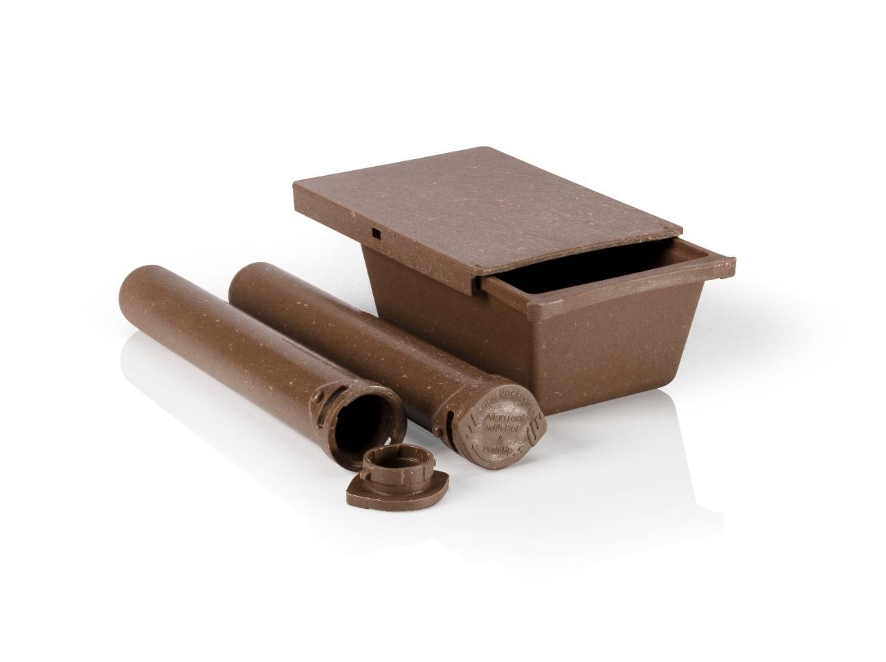 Embalagem da Earth Renewable Technologies, empresa que chega ao Paraná