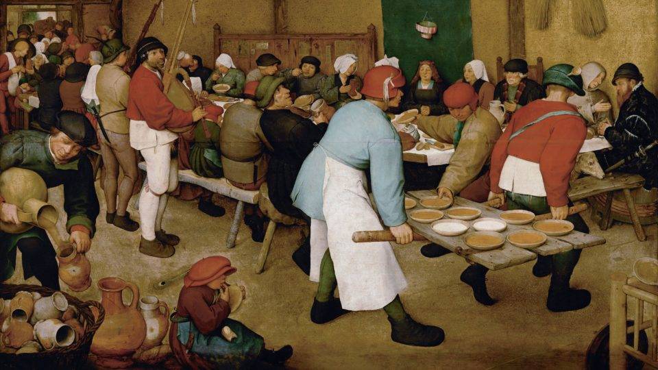 Detalhe de O Casamento Camponês, de Pieter Bruegel o Velho.