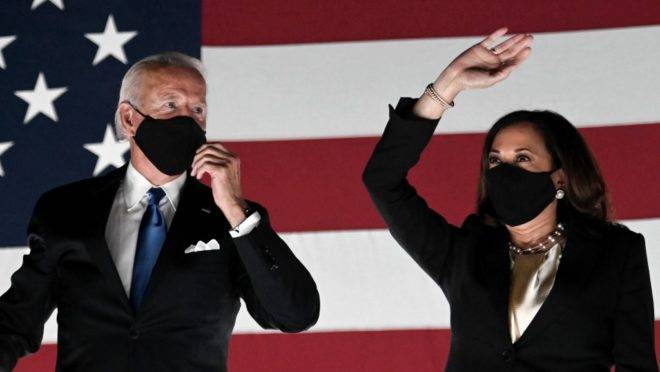 Joe Biden e Kamala Harris, candidatos democratas à presidência e vice-presidência dos EUA