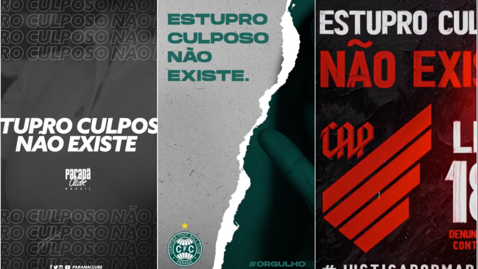 Athletico, Coritiba e Paraná pedem justiça no polêmico caso do “estupro culposo” Athletico, Coritiba e Paraná pedem justiça no polêmico caso do “estupro culposo”
