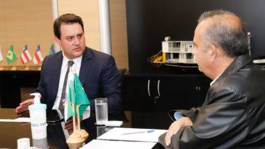 Governador do Paraná, Carlos Massa Ratinho Junior (PSD), foi recebido pelo ministro do Desenvolvimento Regional, Rogério Marinho
