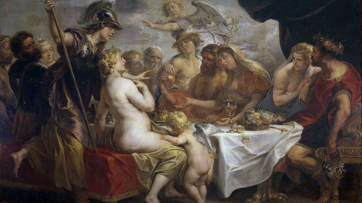 Detalhe de O Pomo da Discórdia, de Jacob Jordaens.