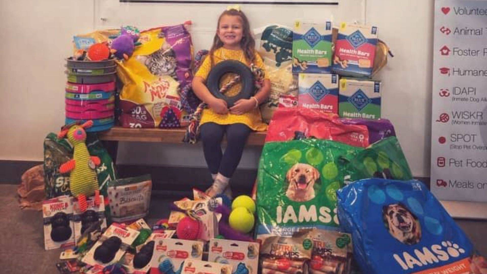 Ao saber que o lar de animais da cidade estava sem suprimentos, a pequena Elliot decidiu vender suas pinturas e arrecadou cerca de 900 dólares.