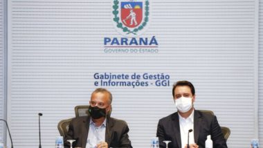 Rogério Marinho, ministro do Desenvolvimento Regional, e o governador do Paraná, Ratinho Junior.