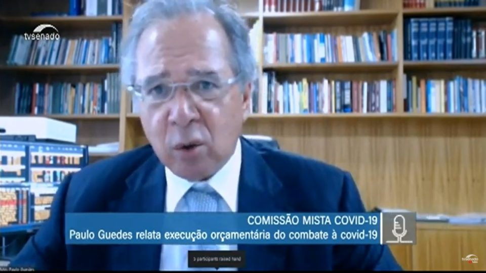 Ministro Paulo Guedes em audiência sobre gastos com a Covid