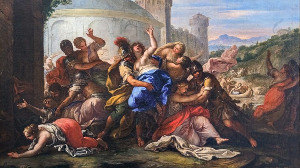Detalhe de O Rapto das Sabinas, de Nicolo Bambini.