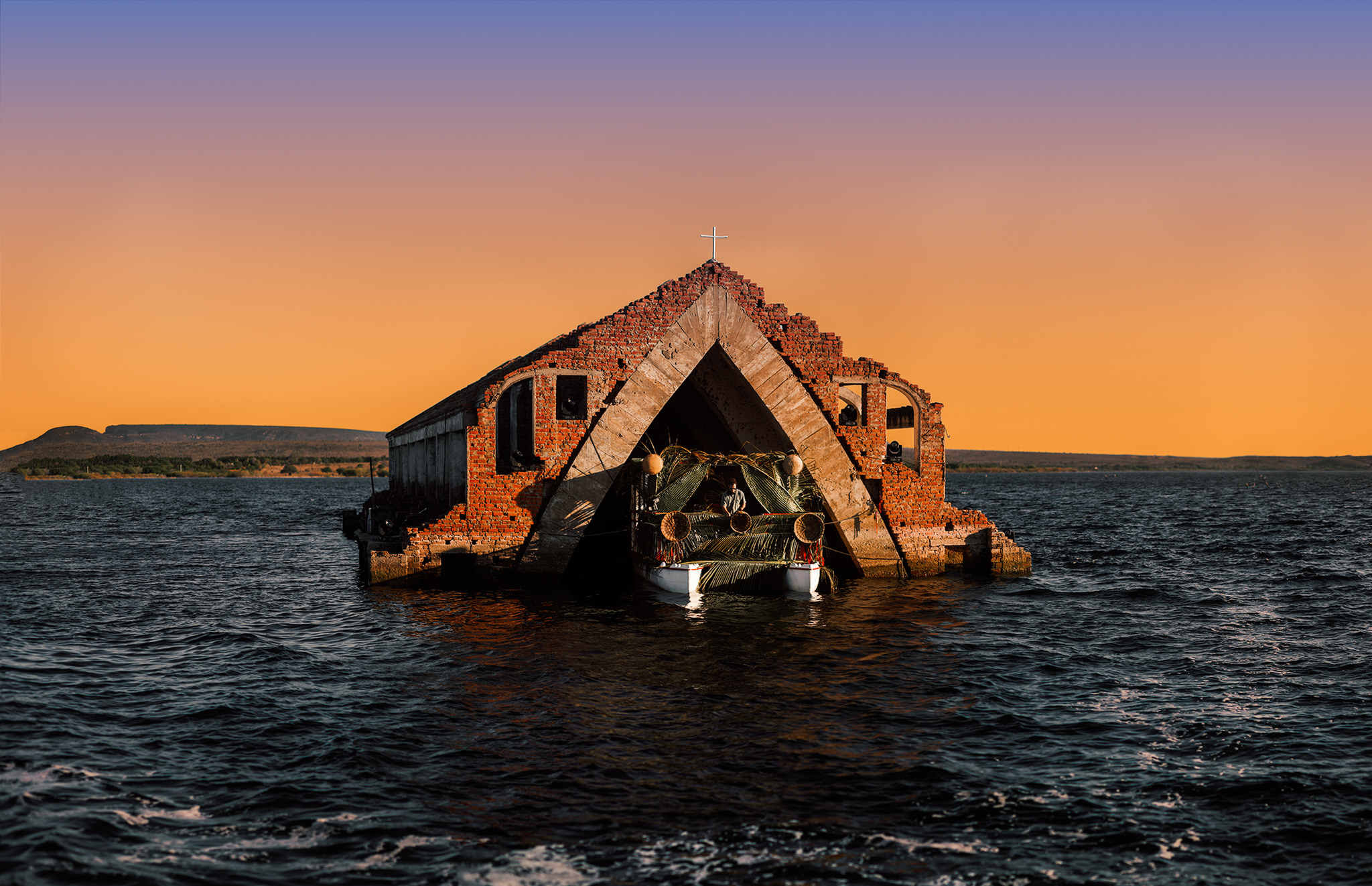 Bhaskar em Igreja Submersa de Petrolândia de Pernambuco