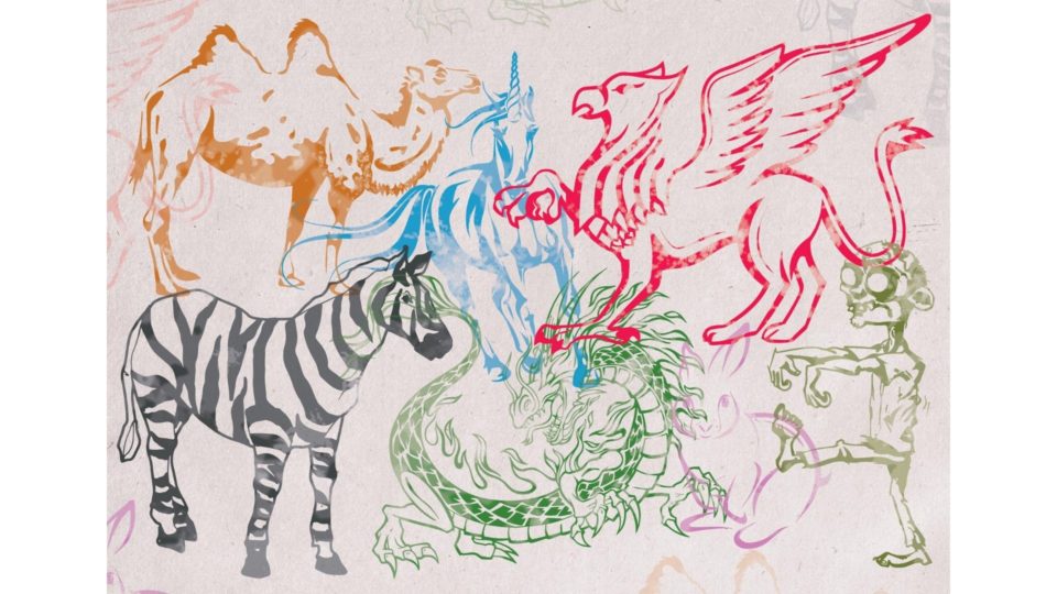 Unicórnio, zebra, camelo: o que significam os apelidos das startups? Ilustração animais apelidos startups