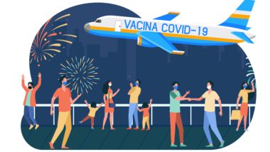 Do Verão da Lata ao Verão da Vacina Ilustração - Avião Vacina Covid