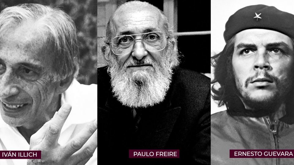Livro da USP exalta Che Guevara e Paulo Freire e defende “revolução” por meio da educação Da esquerda para a direita: Iván Illich, Paulo Freire e Ernesto Guevara.