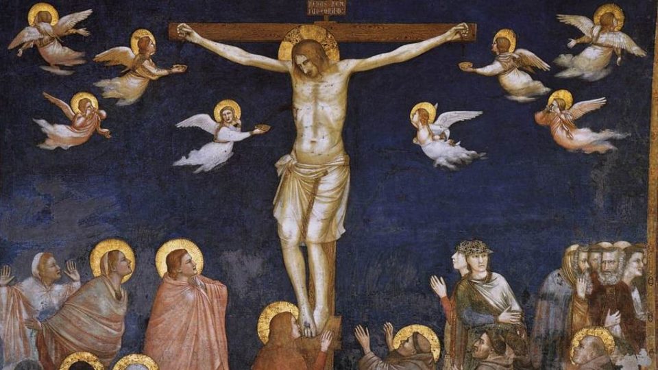 O tempo e a Paixão Detalhe da "Crucifixão", de Giotto, na Basílica Inferior de São Francisco, em Assis (Itália).