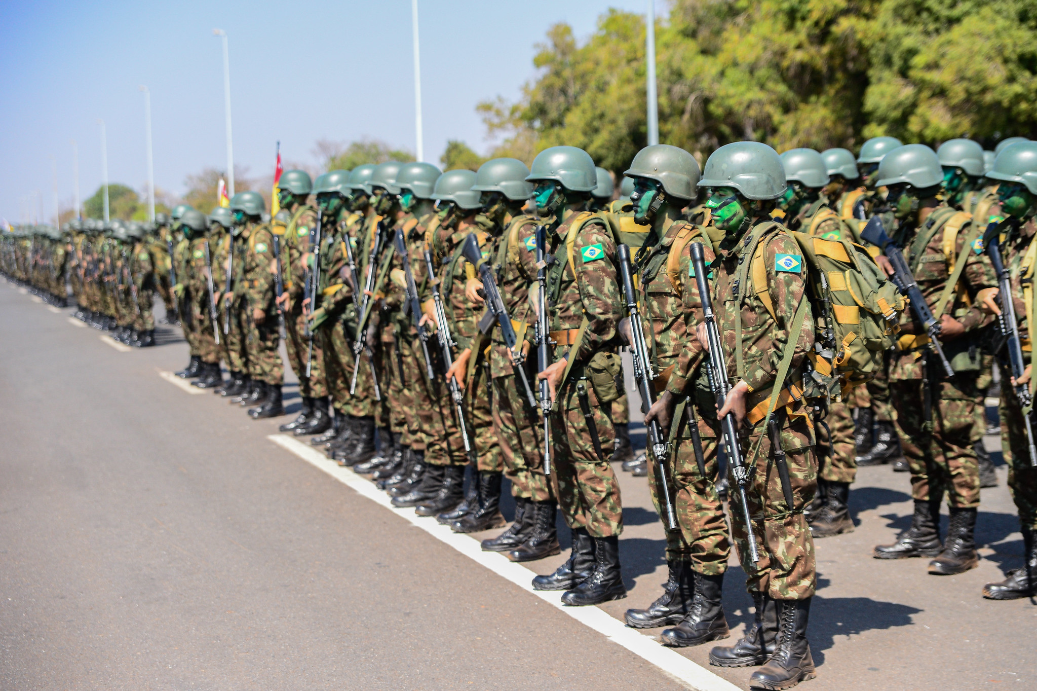 Formação militar em comemoração ao Dia do Soldado, em Brasília: Forças Armadas cumprem papel estabilizador nas democracias.