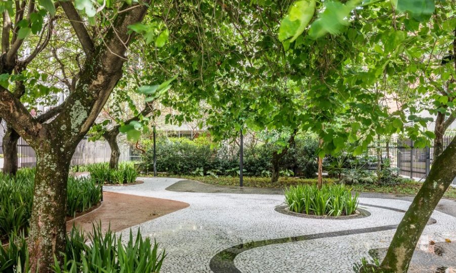 Jardim de Burle Marx para condomínio é aberto ao público pela primeira vez em 40 anos Espécies originais do projeto de paisagismo de Burle Marx para o condomínio São Luiz, um dos edifícios mais icônicos de São Paulo, concebido por Marcello Fragelli.