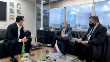 Ratinho e Beto Preto com ministro da saúde