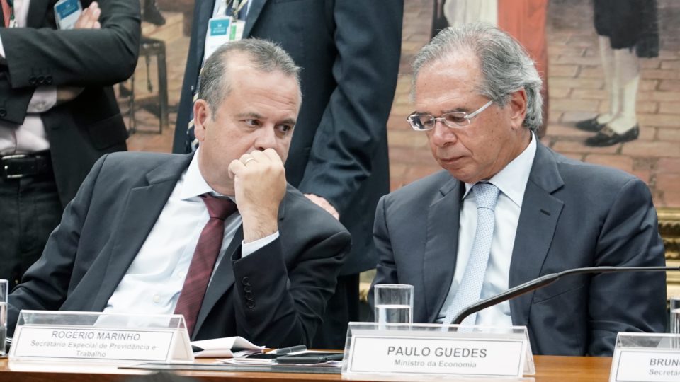 O governo contra o governo Rogério Marinho, hoje ministro do Desenvolvimento Regional, e Paulo Guedes, da Economia, em foto de 2019.