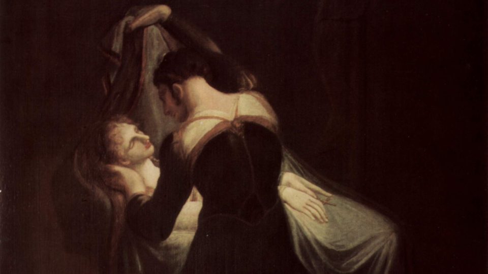 Detalhe de "Romeu no leito de morte de Julieta", de Henry Fuseli.