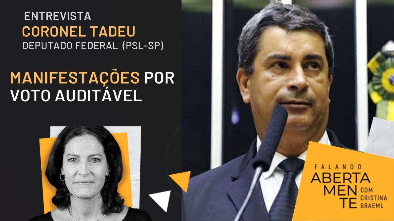 Dep fed Coronel Tadeu (PSL-SP) estava na manifestação na Avenida Paulista