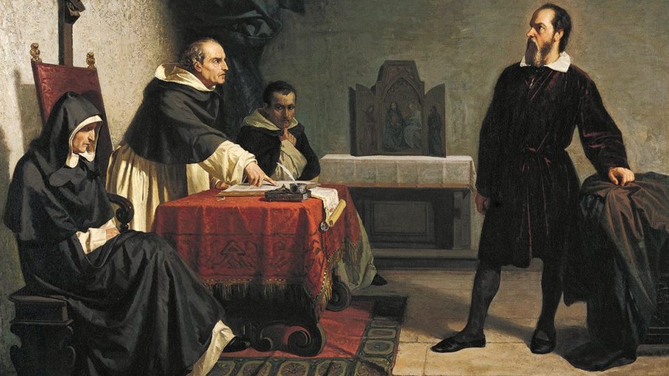 Detalhe de "Galileu diante da Inquisição"