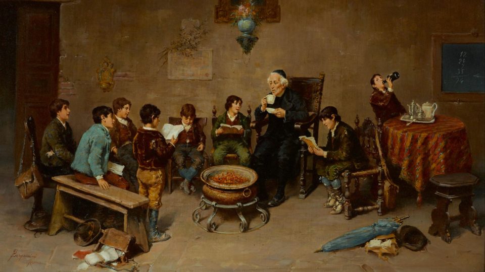 Detalhe de "Na Sala de Aula", de Francesco Bergamini.
