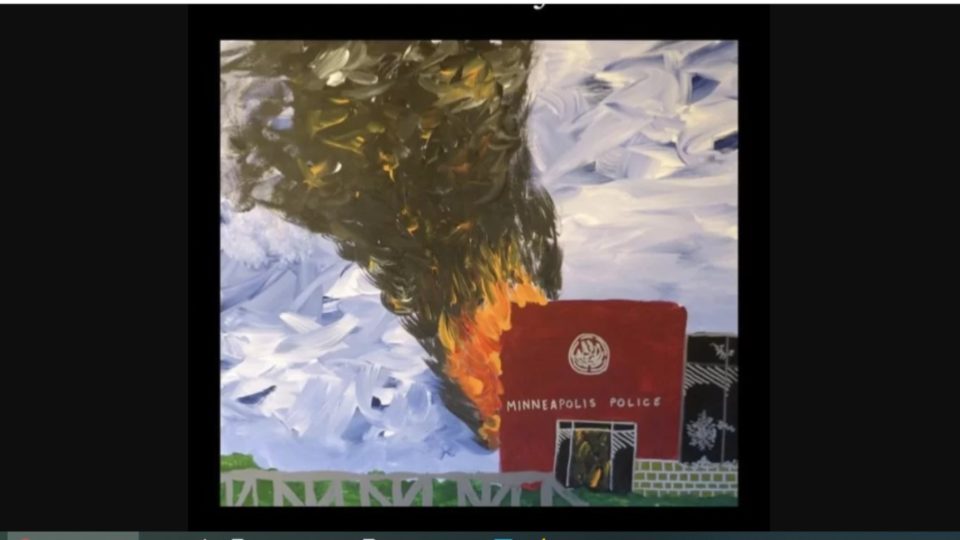 "Arte ativismo": pintura que exalta violência contra a polícia é premiada por universidade
