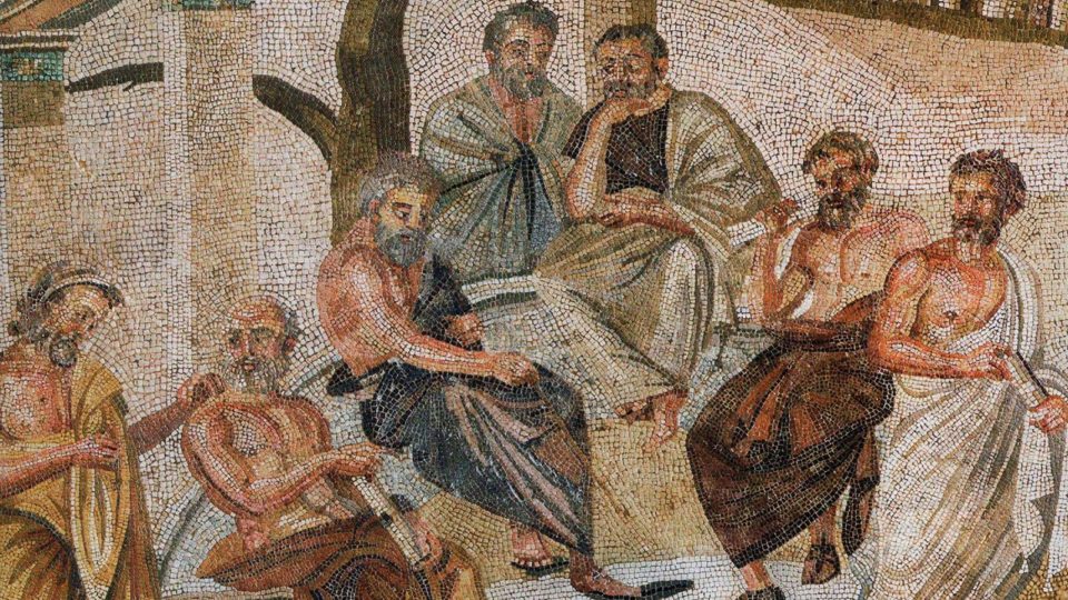 O verdadeiro conceito de democracia (parte 2) Mosaico da Academia de Platão em Pompeia