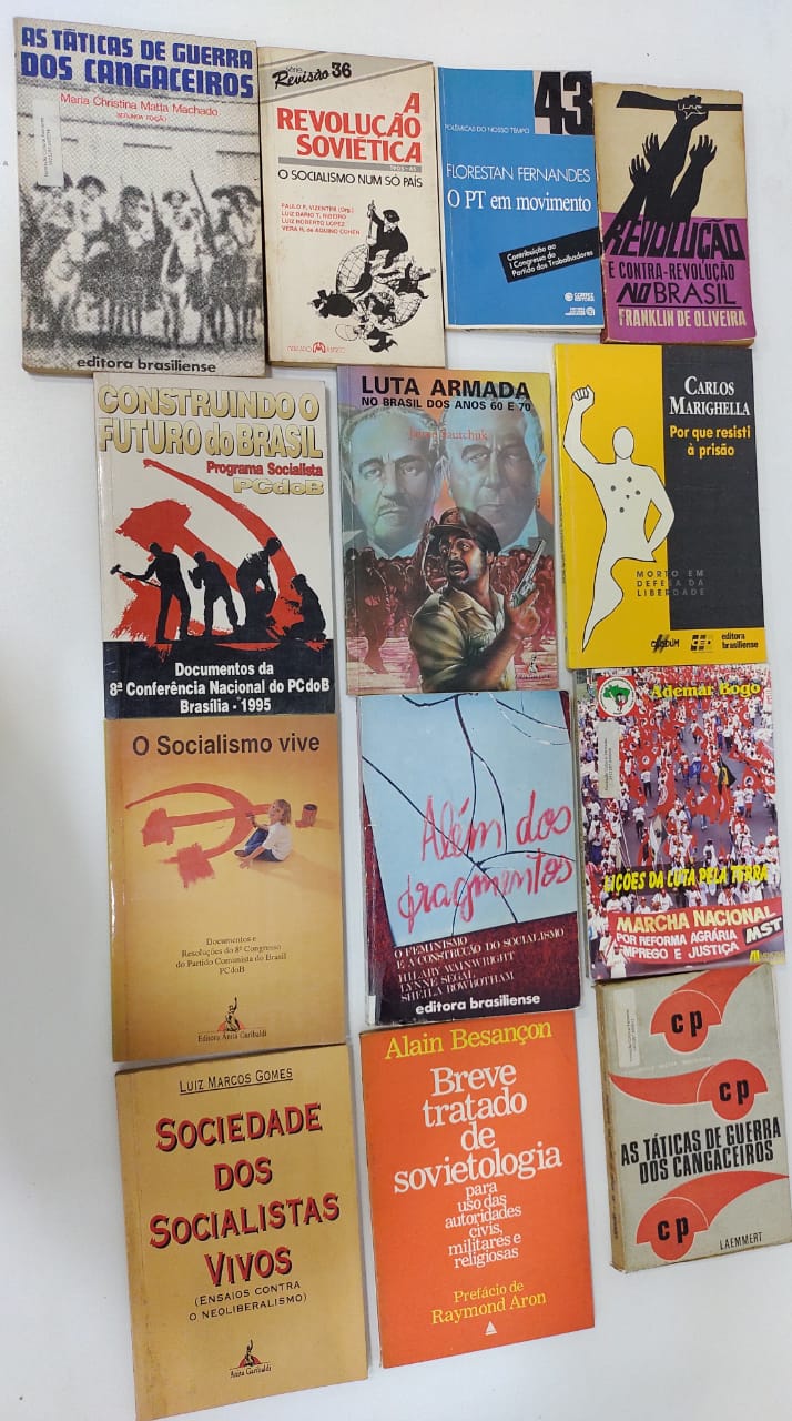 <em>Livros que serão retirados do acervo cultura da Fundação Palmares (Crédito: Marco Frenette)</em> <em>Livros que serão retirados do acervo cultura da Fundação Palmares (Crédito: Marco Frenette)</em>