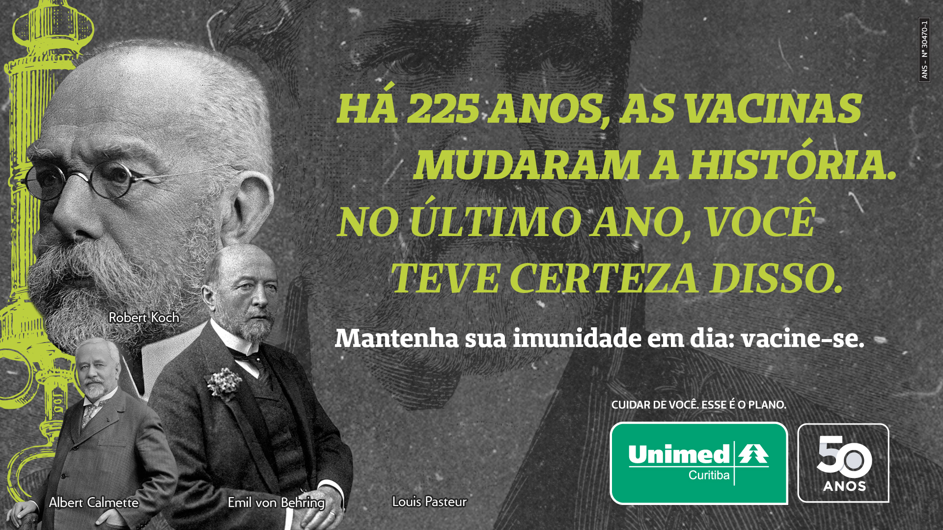 Campanha da Unimed Curitiba destaca a importância da imunização e incentiva a vacinação.
