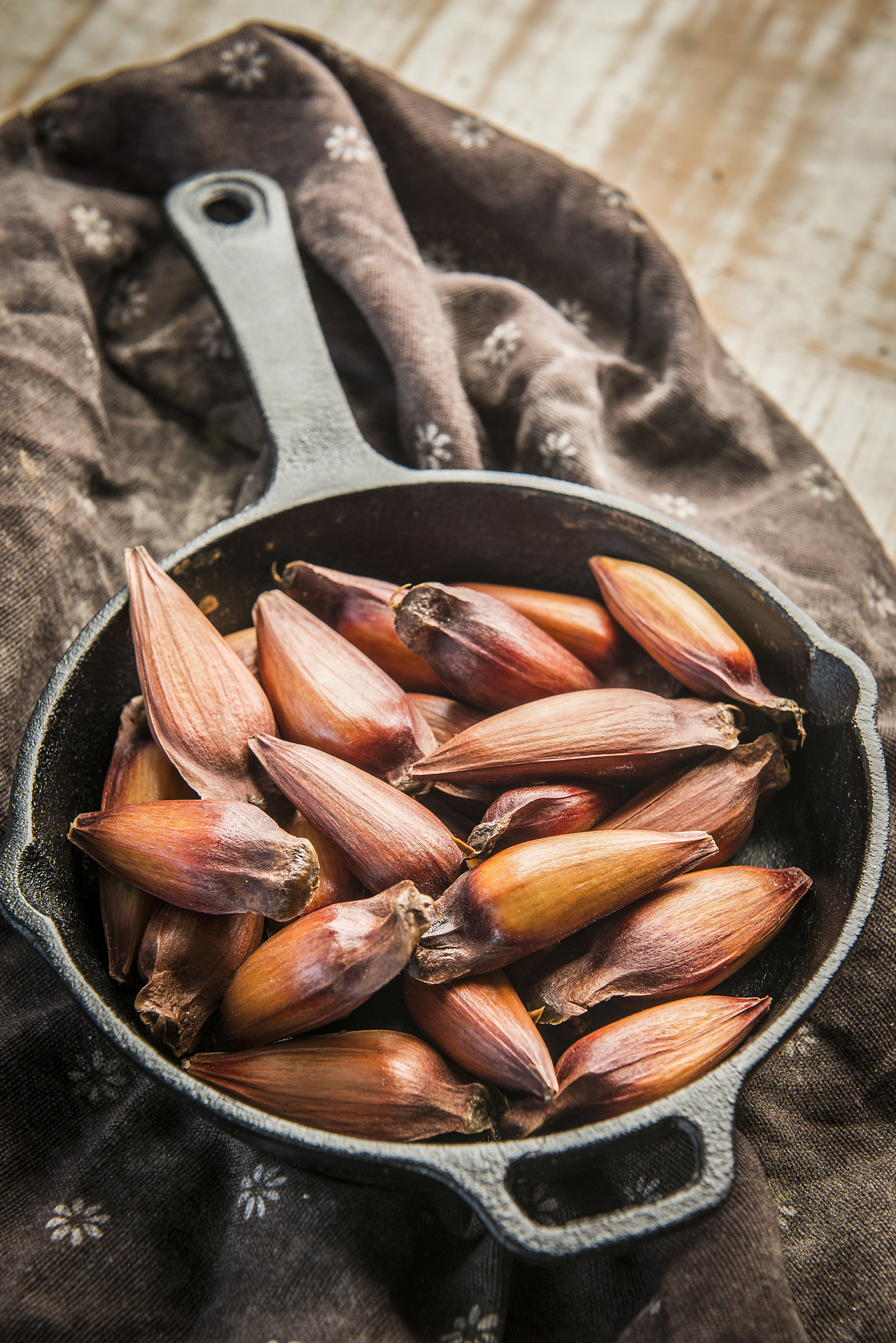 Com sabor característico,
porém suave, o pinhão pode ser acrescentado a
diversas receitas. Com sabor característico,
porém suave, o pinhão pode ser acrescentado a
diversas receitas.