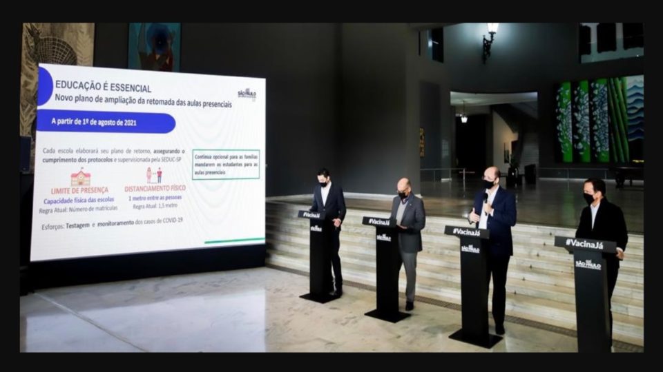 Estado de SP terá novos critérios para aulas presenciais a partir de agosto Estado de SP terá novos critérios para aulas presenciais a partir de agosto.
