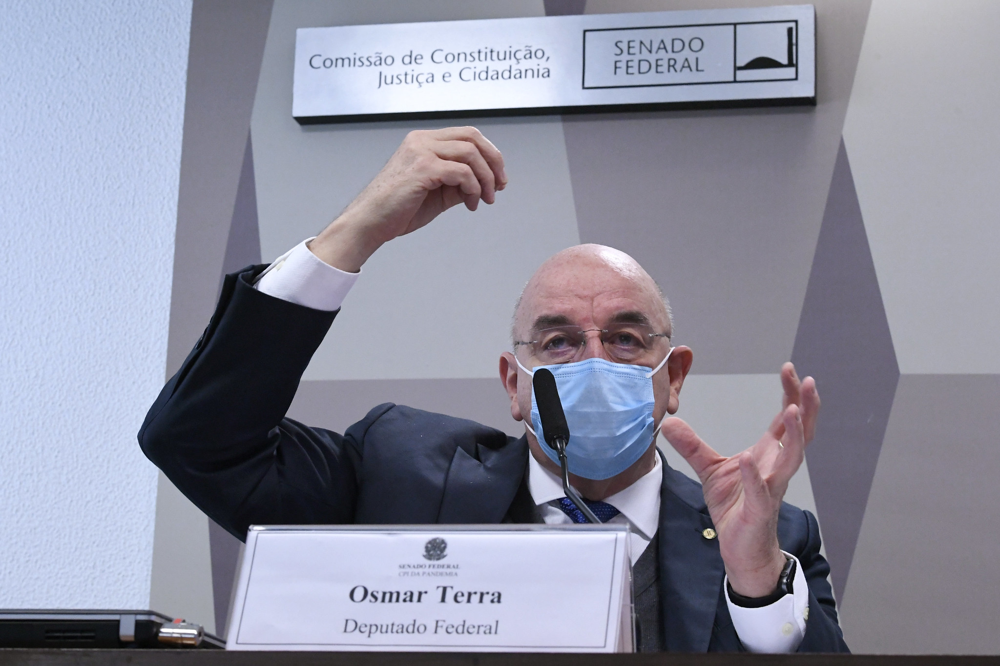O deputado federal Osmar Terra, em depoimento à CPI da Covid em 22/06