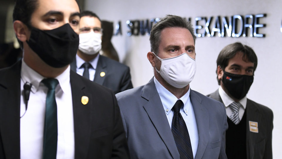 Luiz Paulo Dominguetti, em chegada ao Senado
