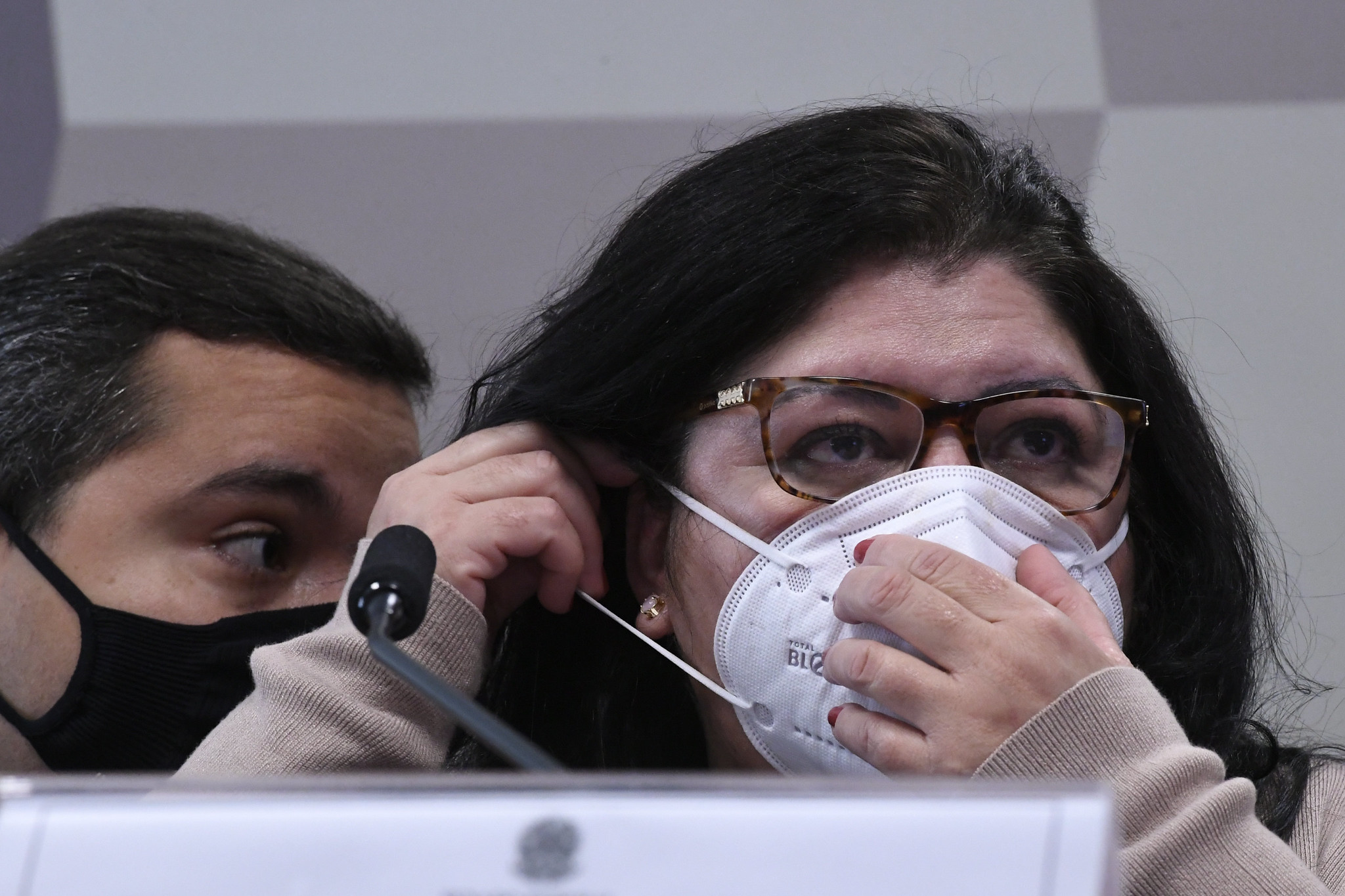 A sevidora Regina Célia, em depoimento à CPI da Covid