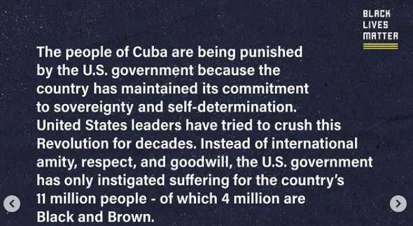 Cuba: Black Lives Matter condena os EUA e elogia ditadura castrista Nota do Black Lives Matter sobre os protestos em Cuba