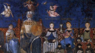 Conservador ou reacionário? Detalhe da “Alegoria do Bom e do Mau Governo”, afresco de Ambrogio Lorenzetti no Palazzo Pubblico de Siena.