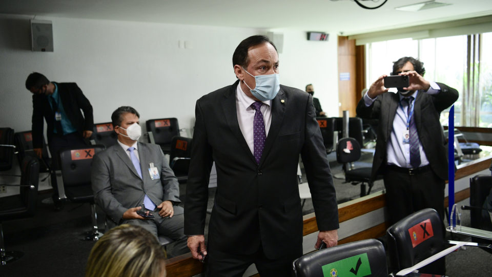 O deputado Reinhold Stephanes Junior, em sessão da CPI da Covid do Senado