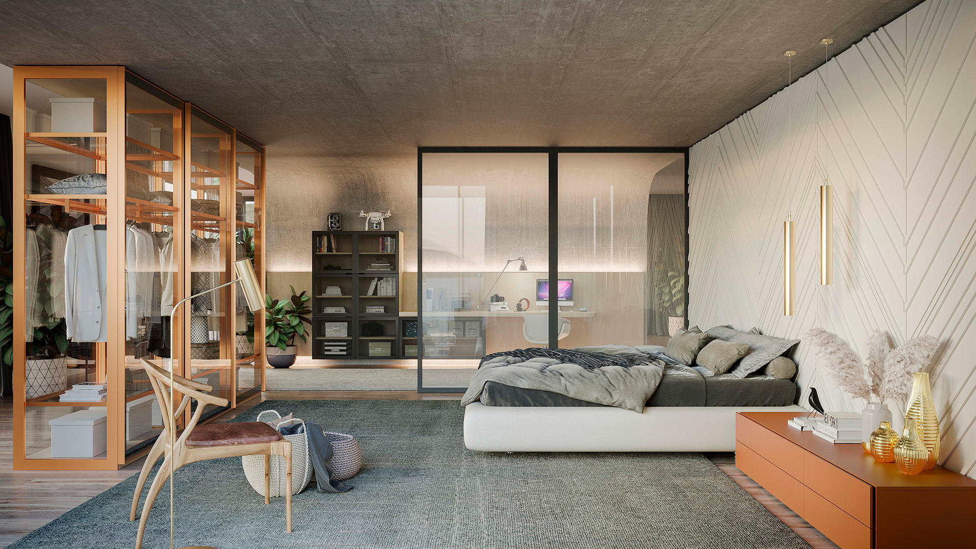 A divisória inteligente da linha Bontempo Connect só precisa de um comando de voz para ficar opaca ou transparente, conforme a necessidade