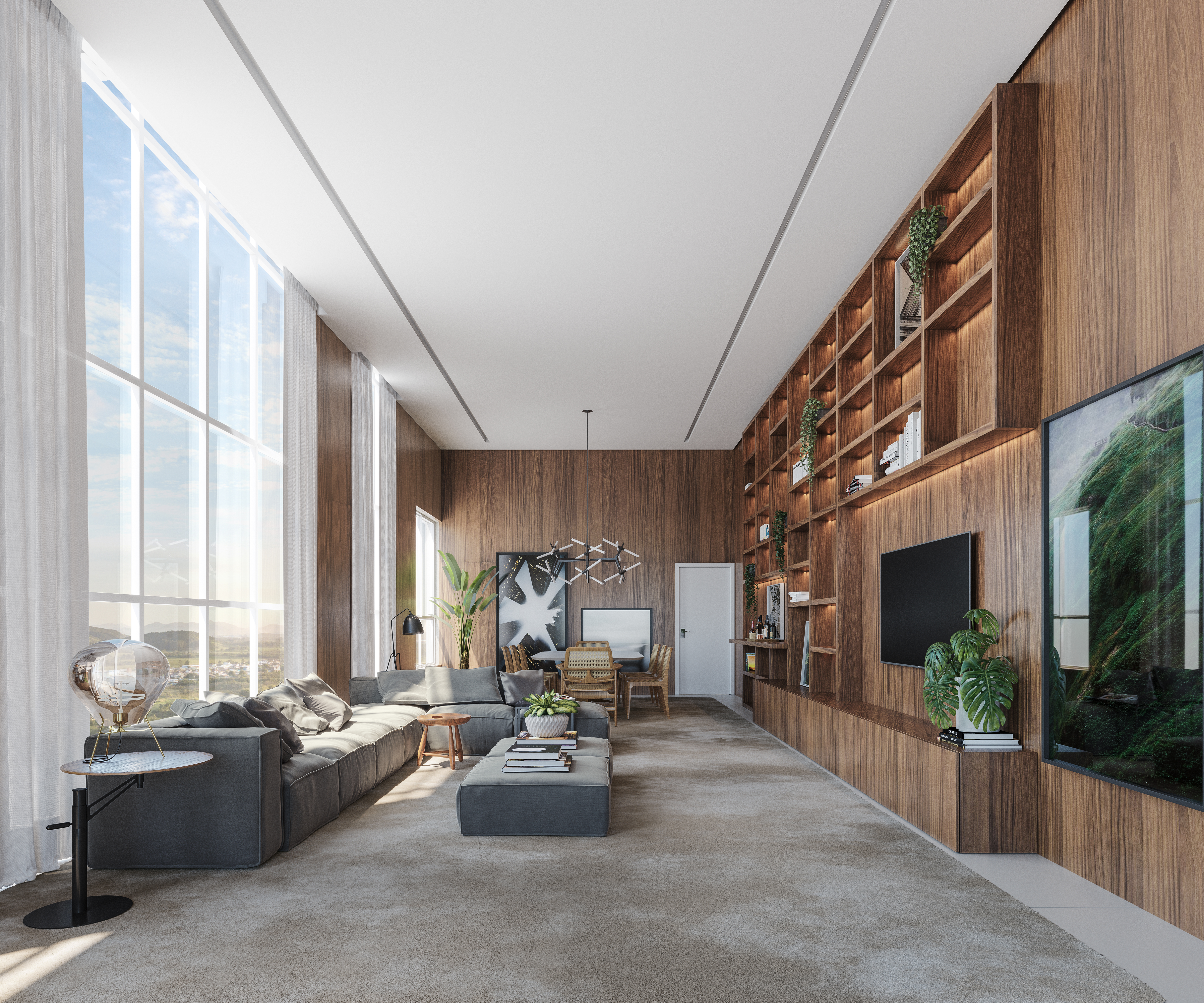 Living da cobertura do L’Atelier Concept Homes. Living da cobertura do L’Atelier Concept Homes.