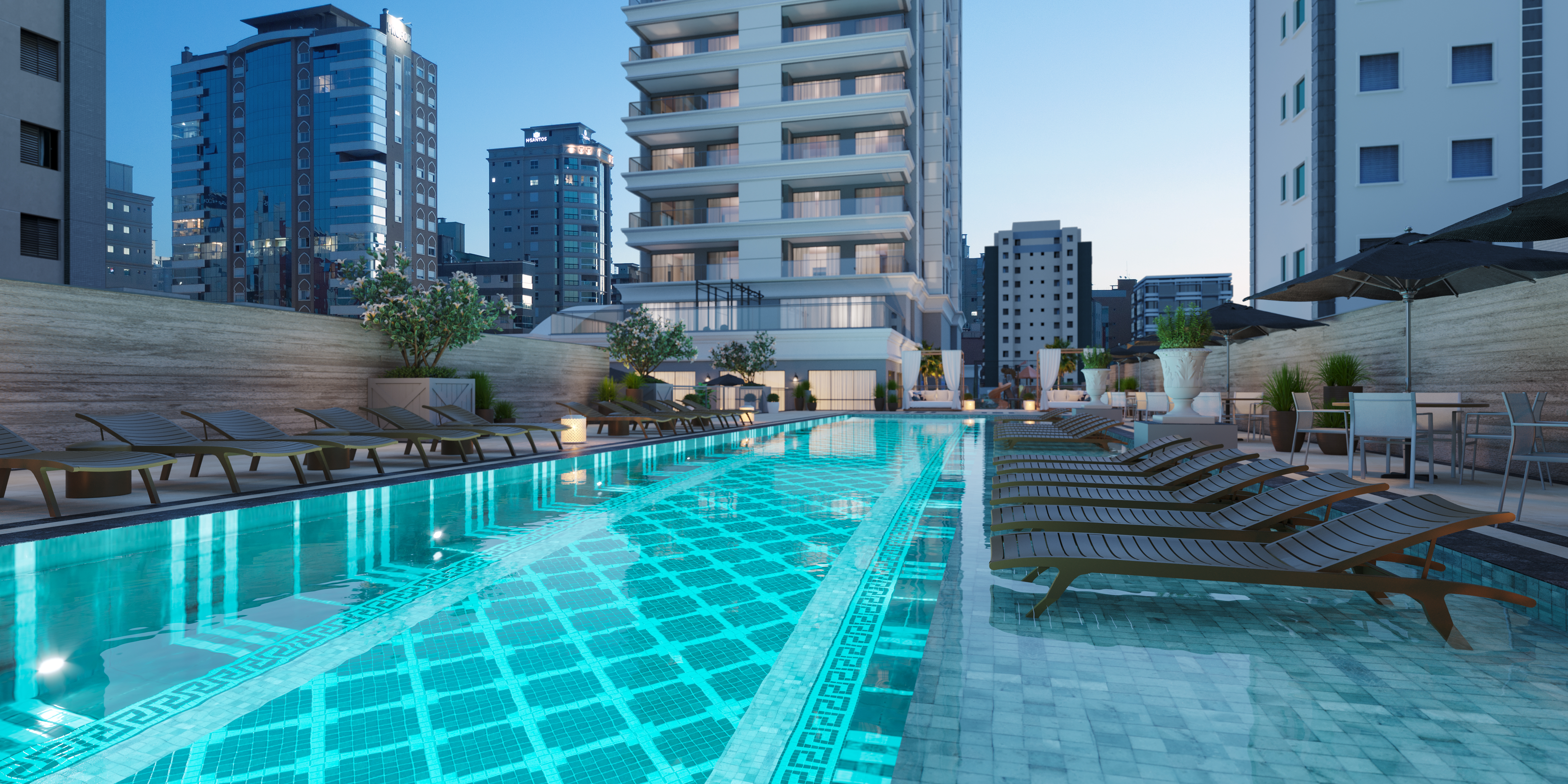 Piscina do edifício. Piscina do edifício.