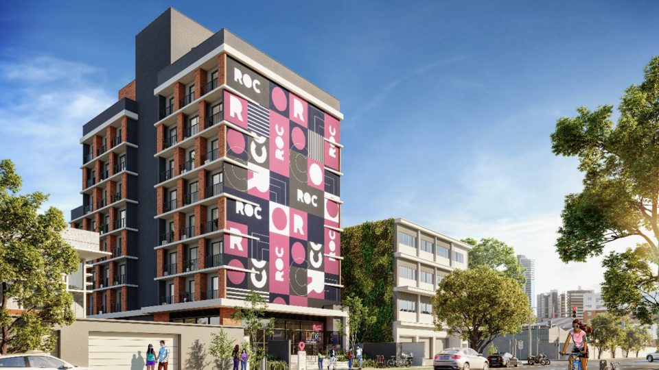 Rebouças terá novo edifício com apartamentos compactos 100% mobiliados Perspectiva de como será o edifício Roc até 2023 no Rebouças.