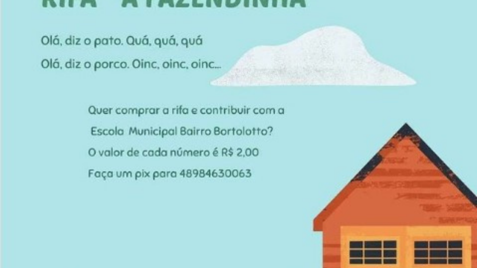 Finalmente viraliza um vídeo político que presta: a rifa da fazendinha Escola pública de Santa Catarina viraliza ao divulgar rifa do Dia das Crianças.