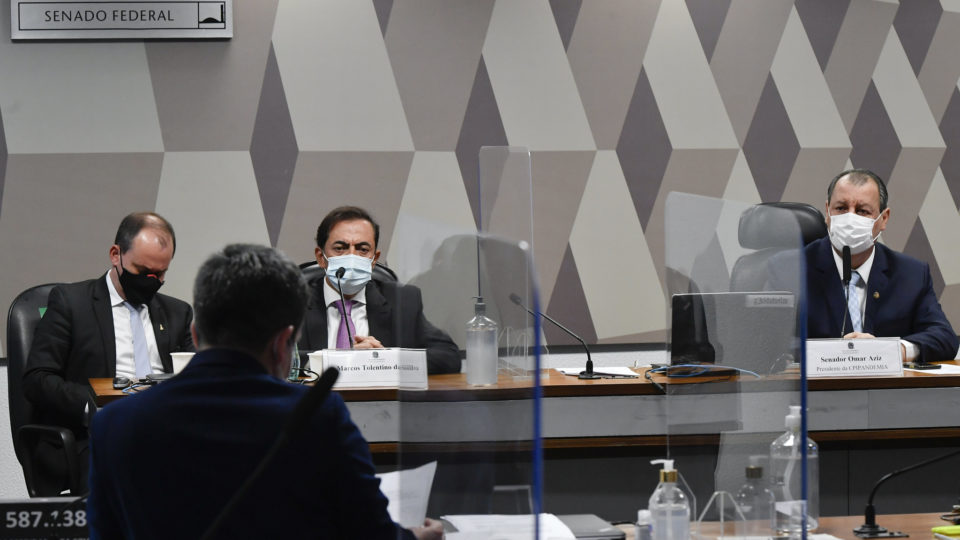 CPI requisita à PGR pente fino em contratos da FIB Bank com o governo O empresário Marcos Tolentino presta depoimento à CPI da Covid, em 14/09