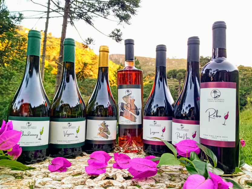 Alguns vinhos da vinícola Unus Mundus Alguns vinhos da vinícola Unus Mundus