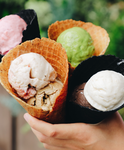 Na imagem, sorvetes de vários sabores. Na imagem, sorvetes de vários sabores.