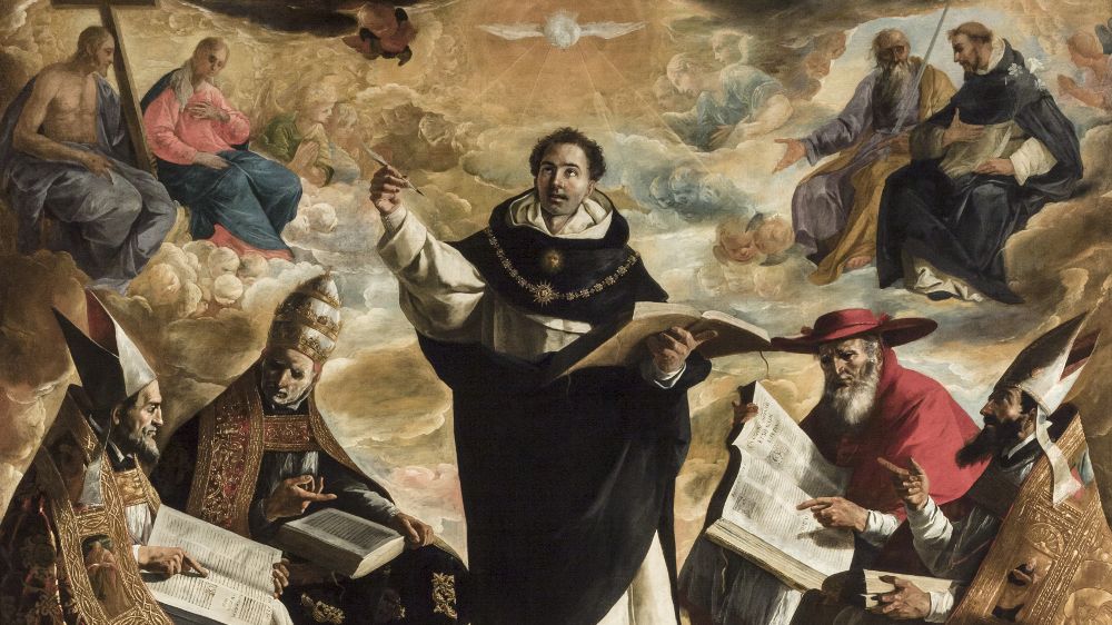 Detalhe da "Apoteose de São Tomás de Aquino", de Francisco de Zurbarán.