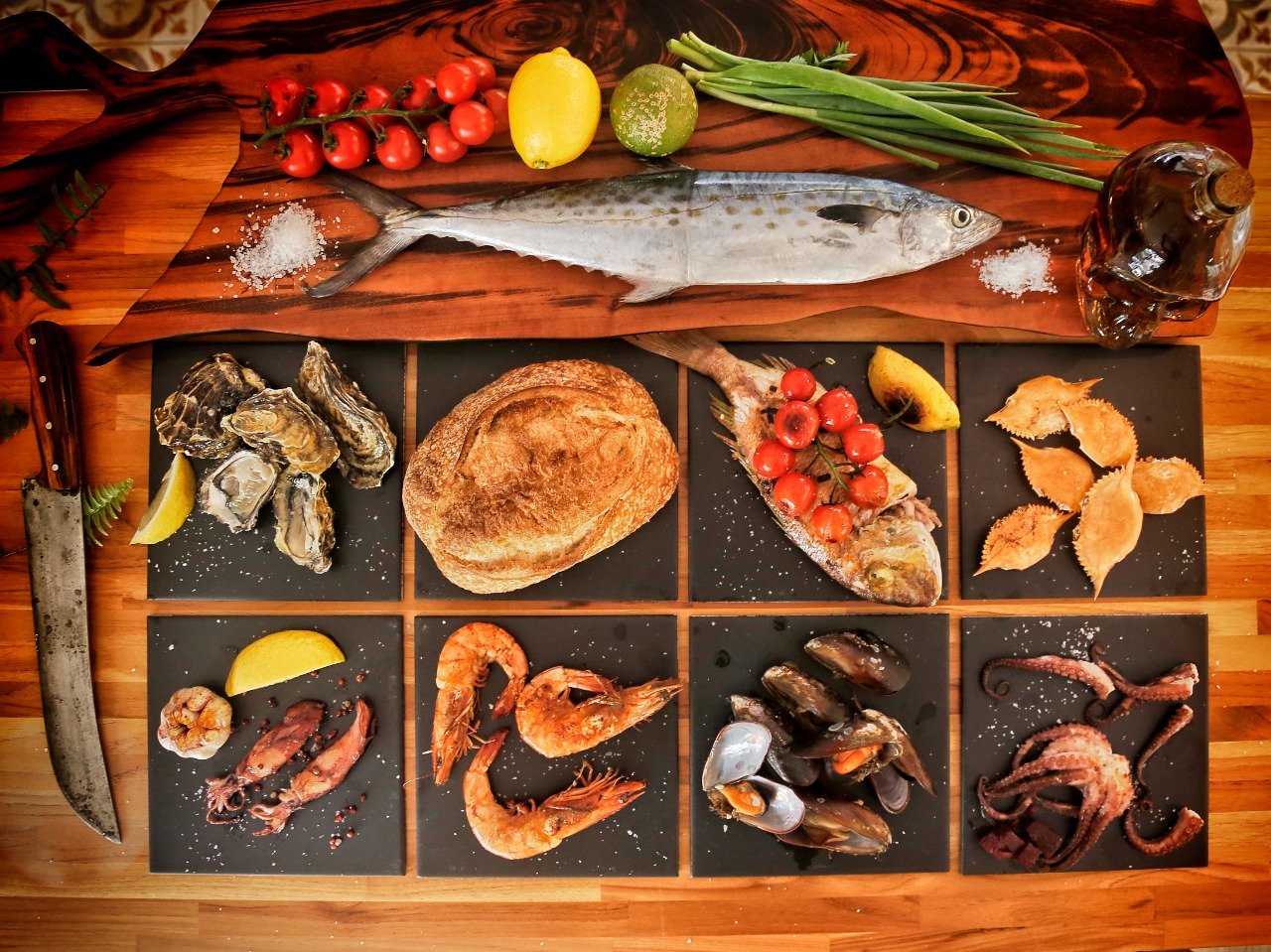 O Fish*me é especializado em peixes e frutos do mar.