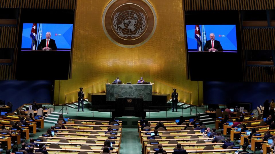 Na ONU, ditador de Cuba aponta “instigação permanente” dos EUA Díaz-Canel discursou de forma remota na Assembleia Geral das Nações Unidas